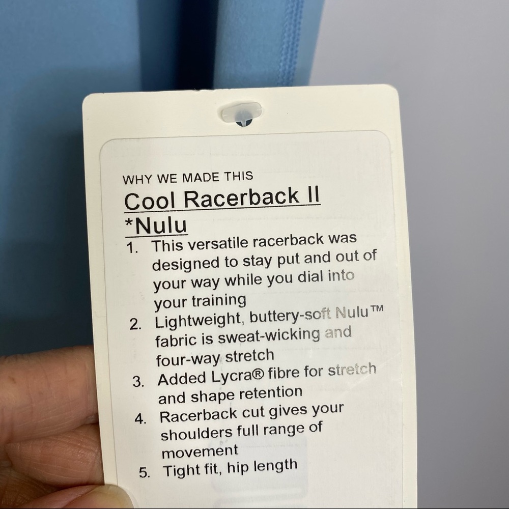 Lululemon Cool Racerback II Nulu Blue Glow - Picture 5 of 9